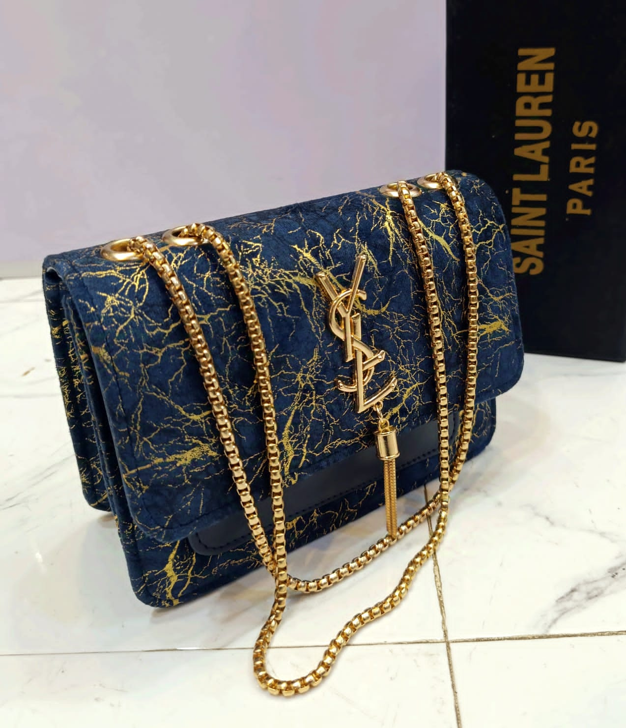 High quality side bag VSL cross body with long chain