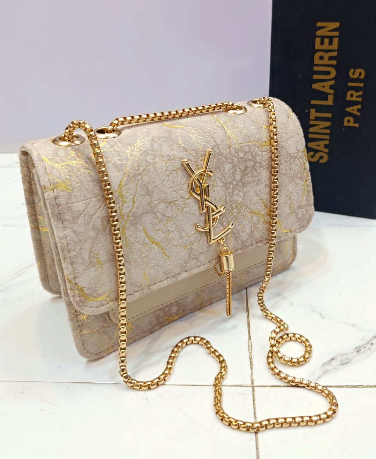 High quality side bag VSL cross body with long chain